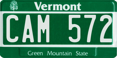 VT license plate CAM572