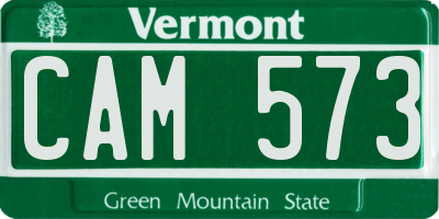 VT license plate CAM573