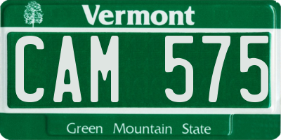 VT license plate CAM575