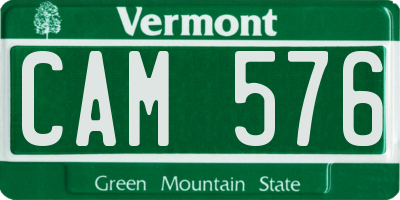 VT license plate CAM576