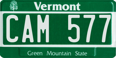 VT license plate CAM577
