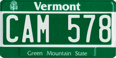 VT license plate CAM578