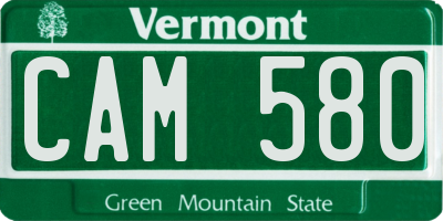 VT license plate CAM580