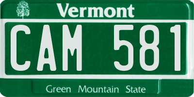 VT license plate CAM581