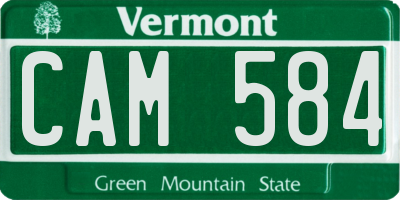 VT license plate CAM584