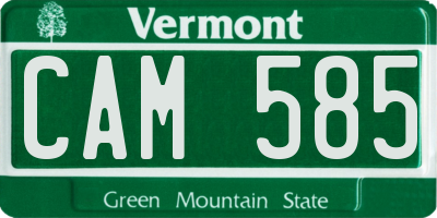VT license plate CAM585