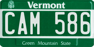 VT license plate CAM586