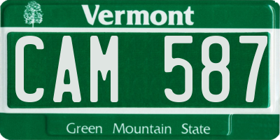 VT license plate CAM587