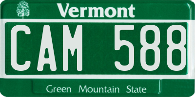 VT license plate CAM588