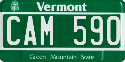 VT license plate CAM590