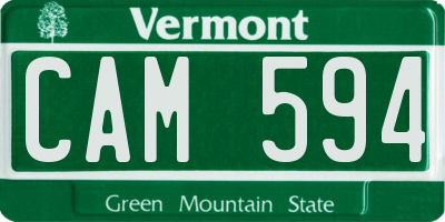 VT license plate CAM594