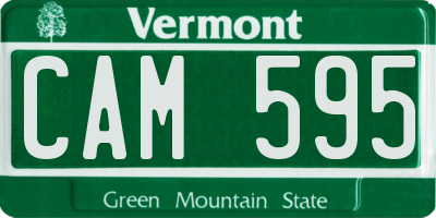 VT license plate CAM595