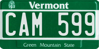 VT license plate CAM599