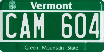 VT license plate CAM604