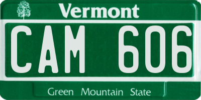 VT license plate CAM606