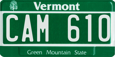 VT license plate CAM610