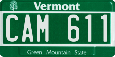 VT license plate CAM611