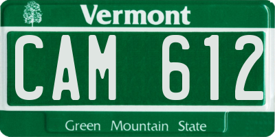 VT license plate CAM612