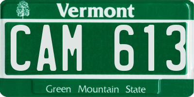 VT license plate CAM613