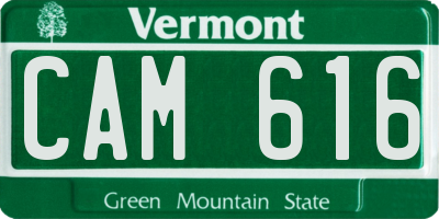 VT license plate CAM616