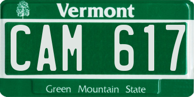 VT license plate CAM617
