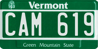 VT license plate CAM619