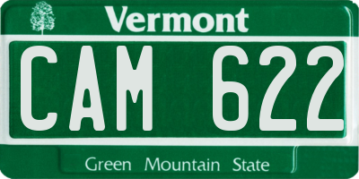 VT license plate CAM622