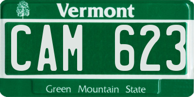 VT license plate CAM623
