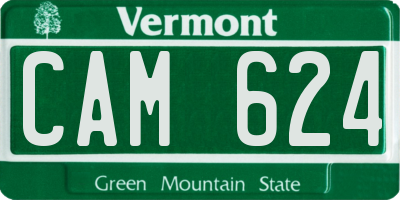 VT license plate CAM624