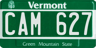 VT license plate CAM627