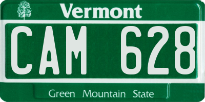 VT license plate CAM628