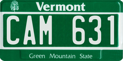 VT license plate CAM631