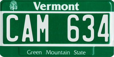 VT license plate CAM634