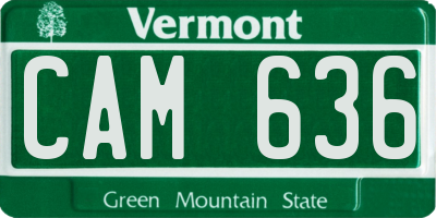 VT license plate CAM636