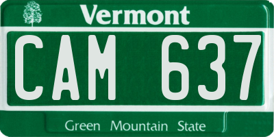 VT license plate CAM637