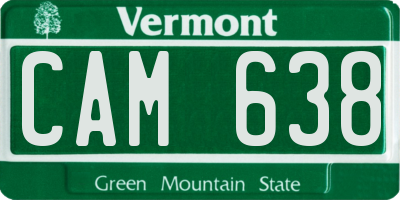 VT license plate CAM638