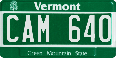 VT license plate CAM640