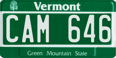 VT license plate CAM646