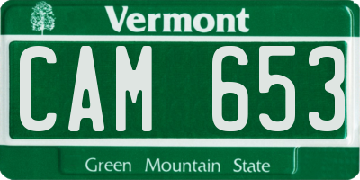 VT license plate CAM653