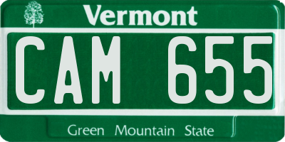 VT license plate CAM655