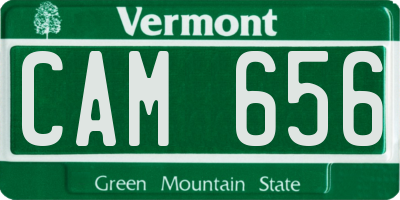 VT license plate CAM656