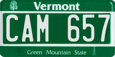 VT license plate CAM657