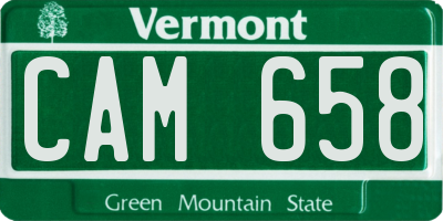 VT license plate CAM658