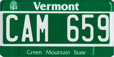 VT license plate CAM659