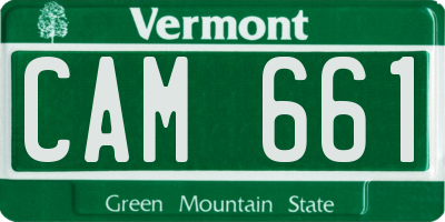 VT license plate CAM661