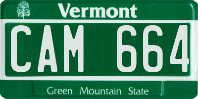 VT license plate CAM664