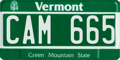 VT license plate CAM665