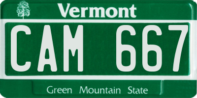 VT license plate CAM667