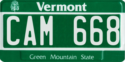 VT license plate CAM668