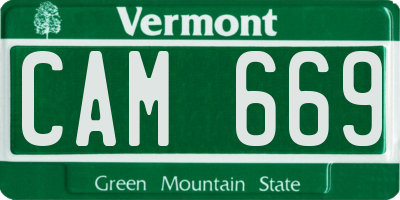 VT license plate CAM669